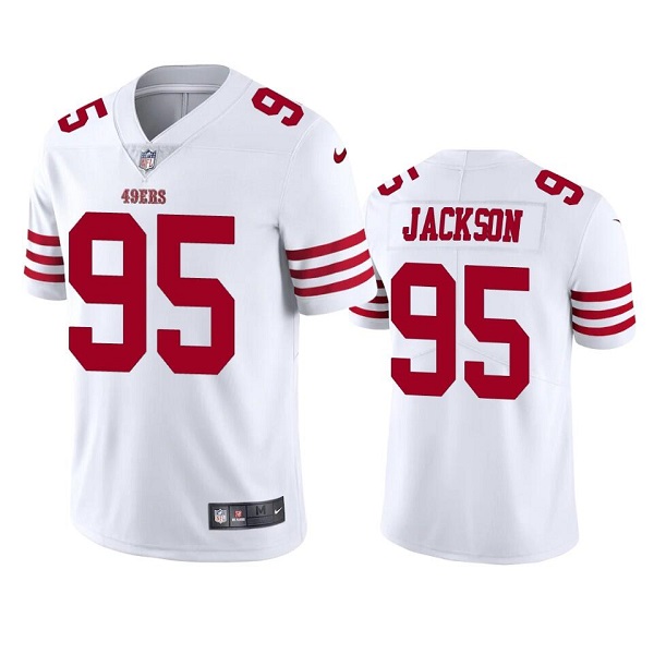 Men's San Francisco 49ers #95 Drake Jackson 2022 White Vapor Untouchable Stitched Football Jersey